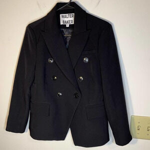Walter Baker Double Breasted Blazer Black - M
